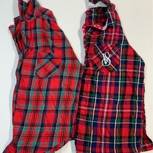 2 Victoria Secret button up pajama shirts size M